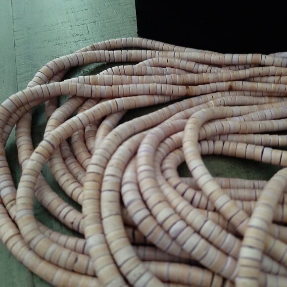 Gerda Lynggaard Monies 17 strand Muted Pink Bead Black Horn Necklace - Picture 5 of 5